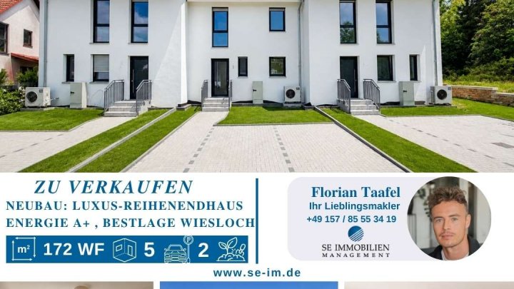 Schlüsselfertig+sofort verfügbar: Luxus-Reihenendhaus A+ | 5 Zimmer | 172m² | Wiesloch-Schatthausen