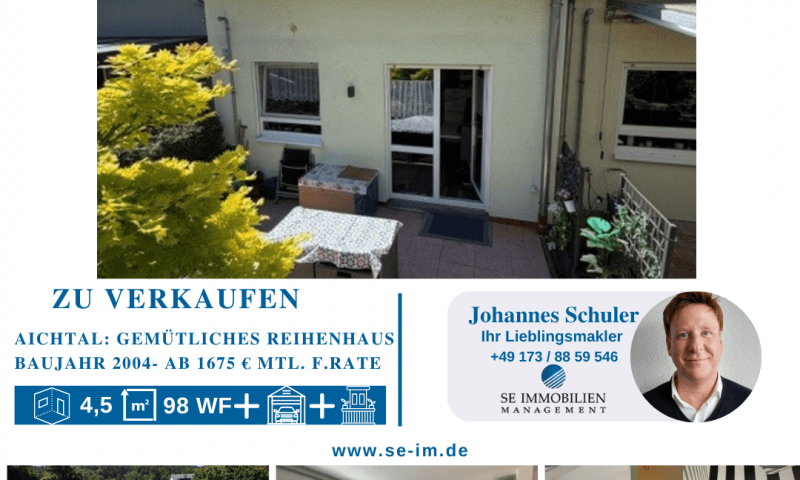 Gemütliches Reihenhaus in Aichtal - bis zu 4 Schlafzimmer - ab € 1.675,- mtl. Finanzierungsrate *
