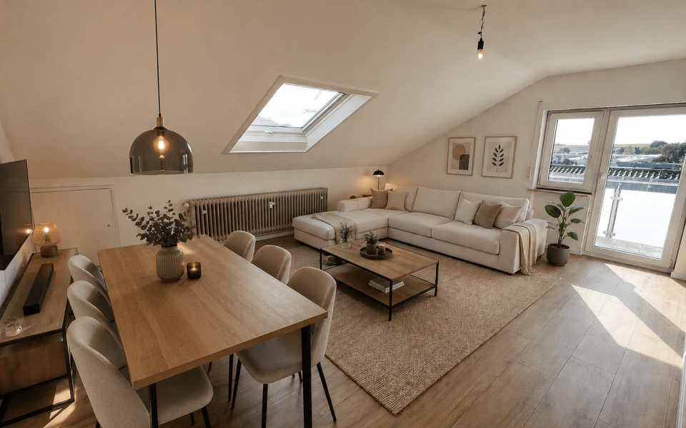 Wohnzimmer KI generiert