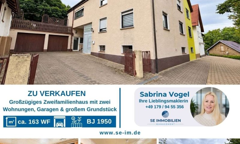 Großzügiges Zweifamilienhaus mit zwei Wohnungen, Garagen und großem Grundstück