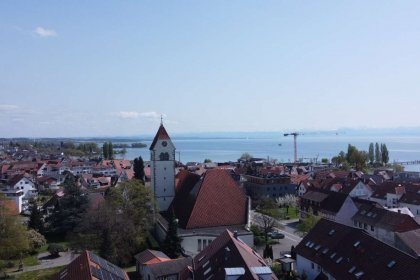 Blick Drohne zum Bodensee