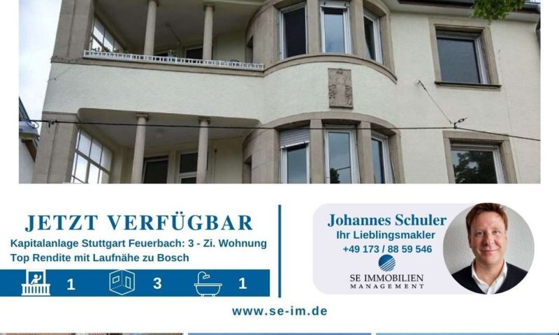 6,6 % Rendite möglich - 3 Zi ETW mit Dachterrasse - zentral in S-Feuerbach