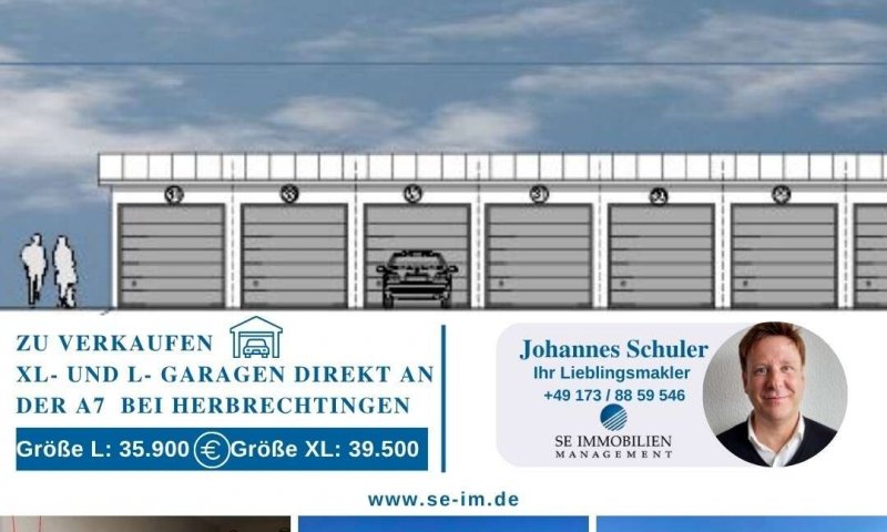 XL- und L-Garagen direkt an der A7, nähe Amazon McDonalds