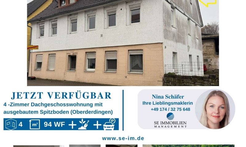 Großzügiges Wohnen unterm Fachwerk - Charmante 4 Zimmer-Wohnung in Oberderdingen!