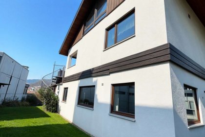 Haus Seitenansicht Garten