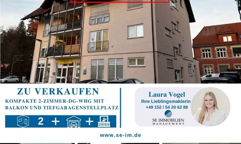 Kompakte 2-Zimmer-DG-Whg mit Balkon und Tiefgaragenstellplatz