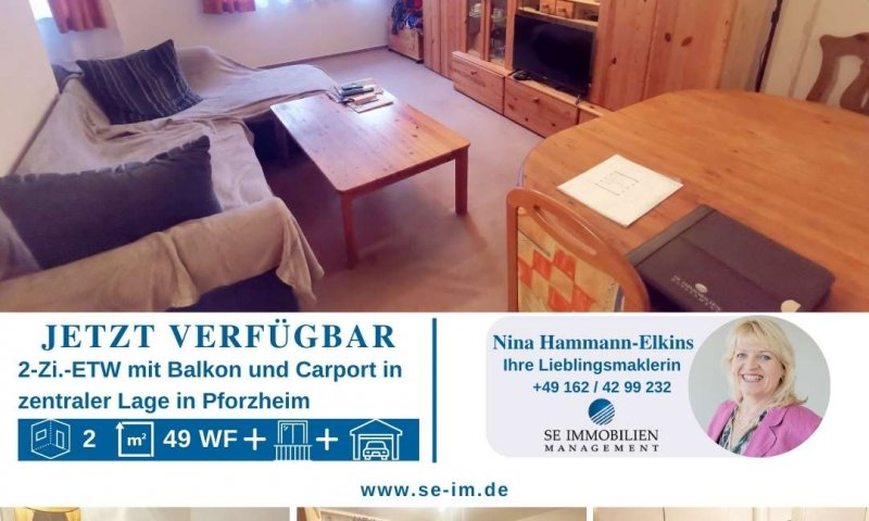 Zentrumsnahe 2-Zi.-ETW mit EBK, Balkon und Carport