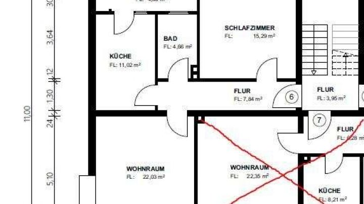 2 - Zimmer Wohnung (Nordstadt), 2. Etage, ***kein Aufzug***